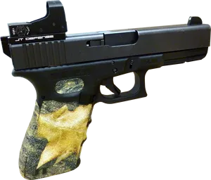 Customized Glock Pistolwith Optic PNG Image