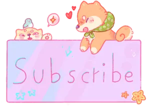 Cute Animals Subscribe Button PNG Image