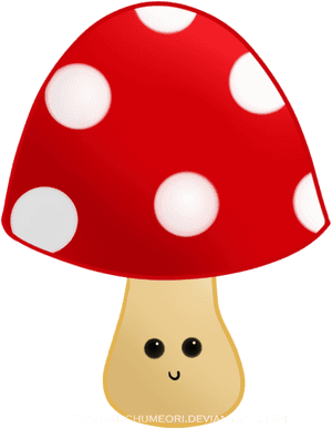 Cute Animated Mushroom Character PNG