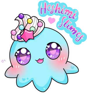 Cute Animated Slime Creature PNG Image