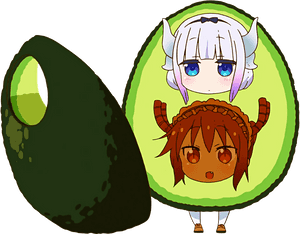 Green Produce Plant Food Fruit Cartoon Fictional Character - Dragon Maid Avocado, HD Png Download PNG image with transparent background