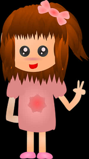 Cute Anime Girl Cartoon PNG with transparent background