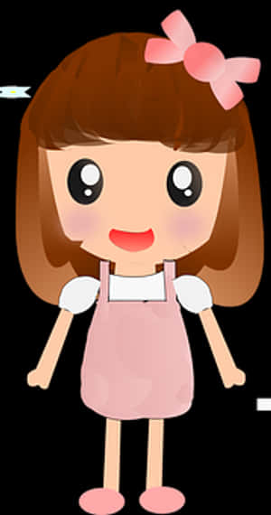 Cute Anime Girl Cartoon PNG with transparent background