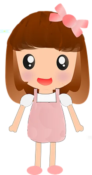 Cute Anime Girl Cartoon PNG Image