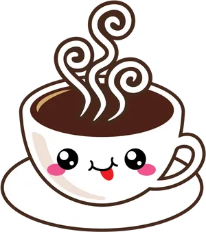 Cute Anthropomorphic Coffee Cup.png PNG Image