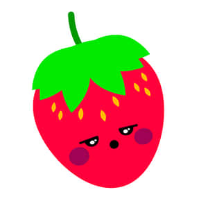 Cute Anthropomorphic Strawberry PNG with transparent background