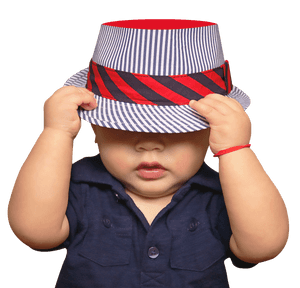 Cute Baby With Striped Hat PNG image with transparent background