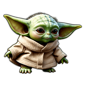 Cute Baby Yoda Cartoon Art PNG 43 PNG