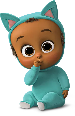 Cute Babyin Cat Costume PNG Image