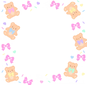 Cute Bearand Bows Pattern PNG Image