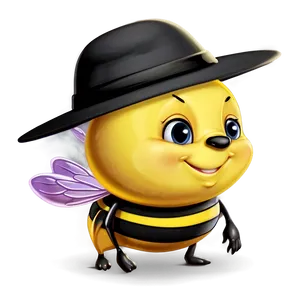 Cute Bee With Hat Png 70 PNG Image