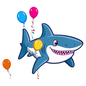 Cute Birthday Shark Illustration Png 78 PNG Image