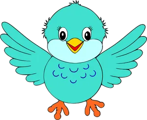 Cute_ Blue_ Bird_ Cartoon PNG Image
