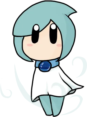 Cute Blue Haired Anime Character PNG Image