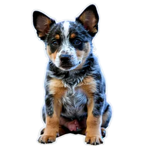 Cute Blue Heeler Sitting Png Rhn PNG Image