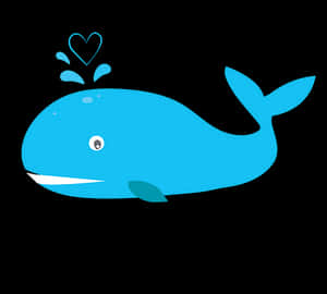 Cute Blue Whale Cartoon PNG image with transparent background