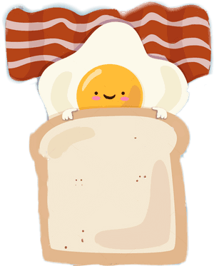#breakfast #eggs #bacon #toast #goodmorning #goodnight - Bacon And Eggs Cartoon Png, Transparent Png PNG image with transparent background