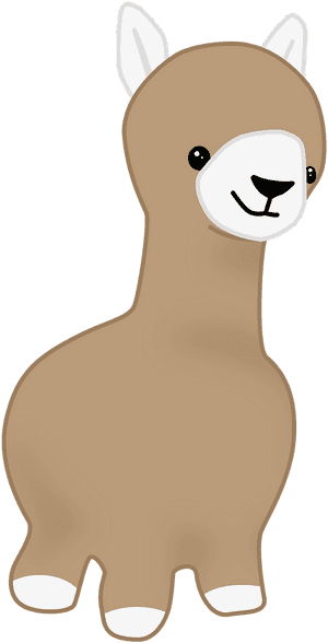 Cute Cartoon Alpaca PNG