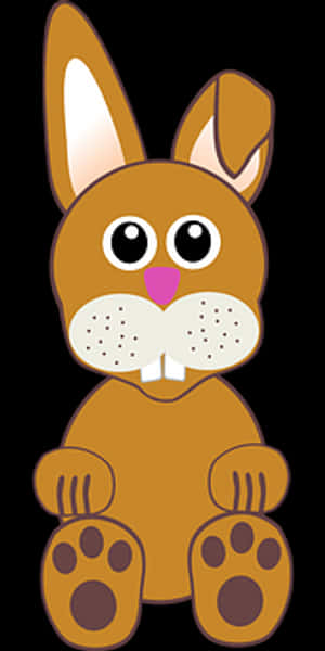 Cute Cartoon Bunny Illustration PNG image with transparent background