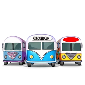 Cute Cartoon Bus Design Png Kyj35 PNG Image