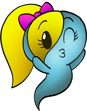 Cute Cartoon Character Hug PNG Image