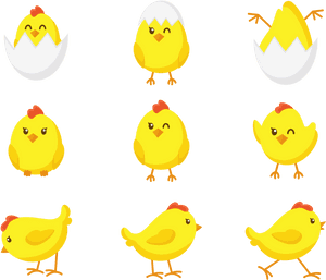 Easter Chick Cute Icons - Baby Chicken Vector Png, Transparent Png PNG