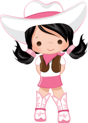 Cute Cartoon Cowgirl Character.png PNG image with transparent background