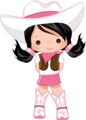 Cute Cartoon Cowgirl Character.png PNG Image