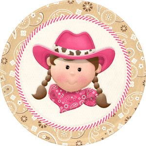 Cute Cartoon Cowgirl Illustration PNG image with transparent background