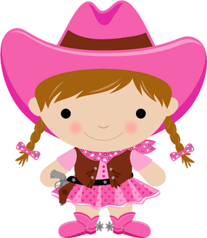 Cute Cartoon Cowgirl Vector PNG image with transparent background