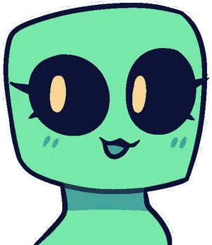 Cute Cartoon Creeper Character PNG Image