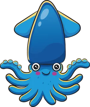 Cute Cartoon Cuttlefish.png PNG Image