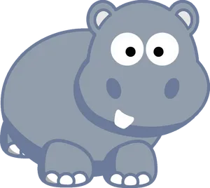 Cute Cartoon Hippo PNG Image