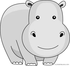 Cute Cartoon Hippopotamus PNG Image