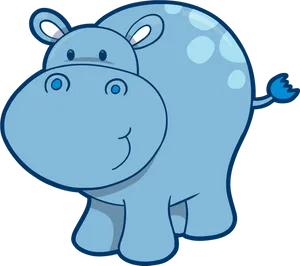 Cute Cartoon Hippopotamus PNG Image