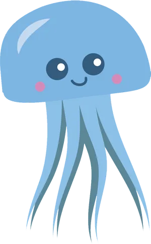 Cute Cartoon Jellyfish PNG Image