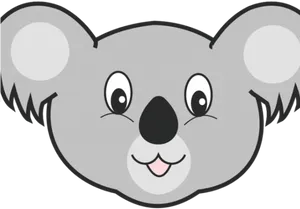 Cute Cartoon Koala Face PNG Image