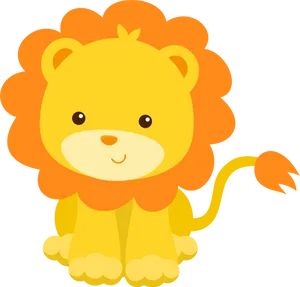 Cute Cartoon Lion Illustration PNG Image