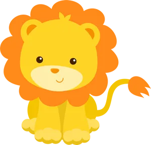 Cute Cartoon Lion Illustration PNG Image