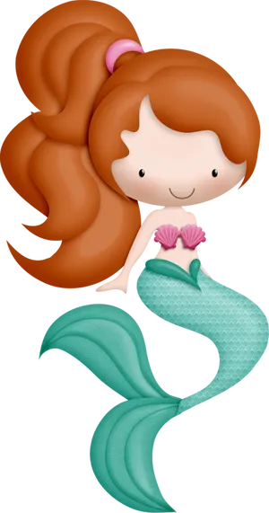 Cute Cartoon Mermaid Clipart PNG Image