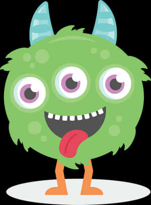 Cute Cartoon Monster Sticking Out Tongue PNG image with transparent background