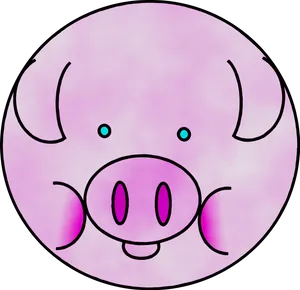 Cute Cartoon Pig Face PNG Image