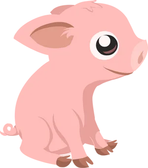 Cute Cartoon Piglet PNG Image