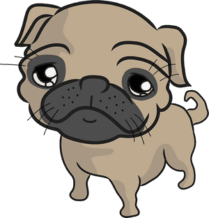 On Behance Pugs Pinterest - Cartoon Pug Transparent Background, HD Png Download PNG with transparent background