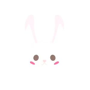 Cute Cartoon Rabbit Face PNG Image