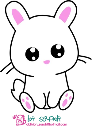 Cute Cartoon Rabbit Illustration PNG Image