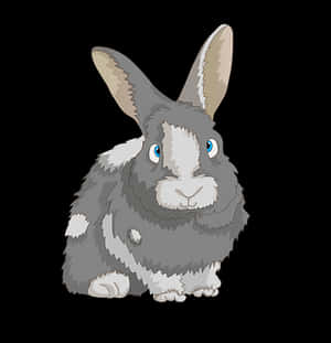Cute Cartoon Rabbit PNG image with transparent background