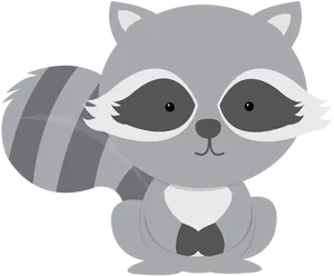 Cute Cartoon Raccoon PNG Image