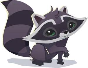 Cute Cartoon Raccoon PNG Image