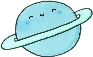 Cute Cartoon Saturn Illustration PNG Image